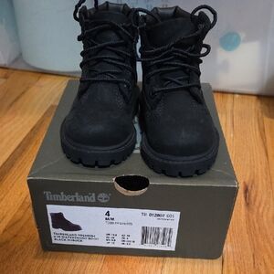 Timberland Kids Black Nubuck Boots